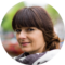 Portrait of a smiling woman. Female tourist in Amsterdam.